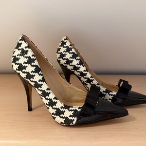Kate Spade Black and White Houndstooth Heels